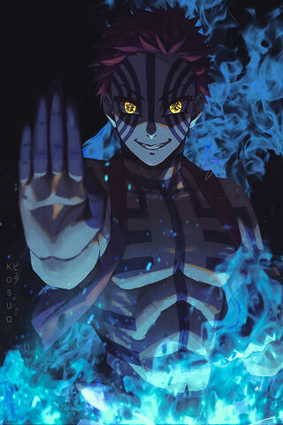 Akaza: The Fiery Demon of Strength 🔥👊