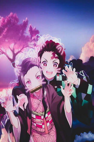 Siblings of Strength: Nezuko and Tanjiro Unite! 🌸✨