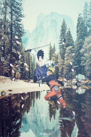 Epic Showdown: Naruto vs. Sasuke in Nature's Arena 🌲⚔️