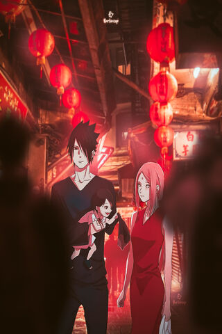 Sasuke's Journey Through the Lantern-Lit Streets 🌌✨