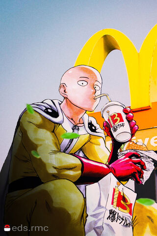 Saitama's Fast Food Break 🍔🥤