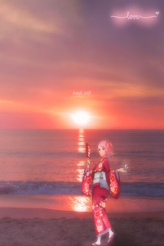 Sakura's Serene Sunset 🌸🌅