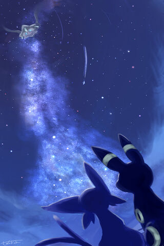 Celestial Bond: Espeon and Sylveon Under the Stars 🌌✨