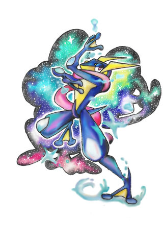 Galactic Ninja: Greninja in Action! 🌌✨