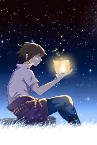 Sasuke's Starry Night Reflection 🌌✨