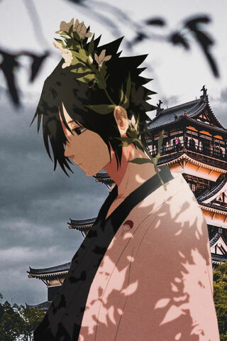 Sasuke's Serene Reflection 🌿🏯