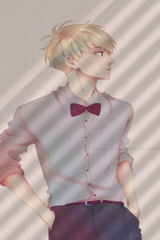 Charming Anime Boy in Soft Light 🌟