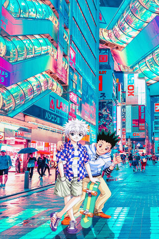 Adventures in Neon City: Gon and Killua