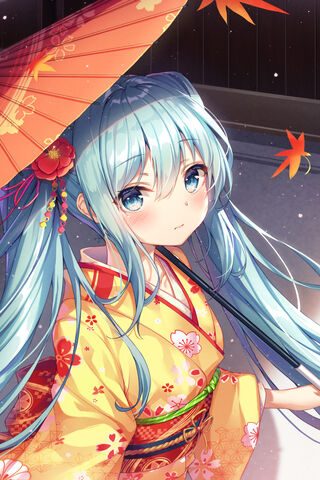 Autumn Elegance: Hatsune Miku in Traditional Attire 🍂🎶