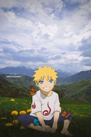 Young Ninja Dreams: Kid Naruto in Nature 🌼🦋