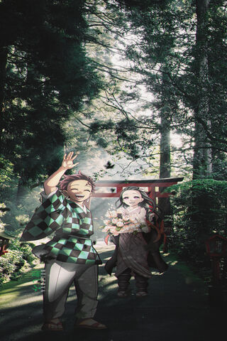 A Serene Moment in the Demon Slayer World 🌲✨