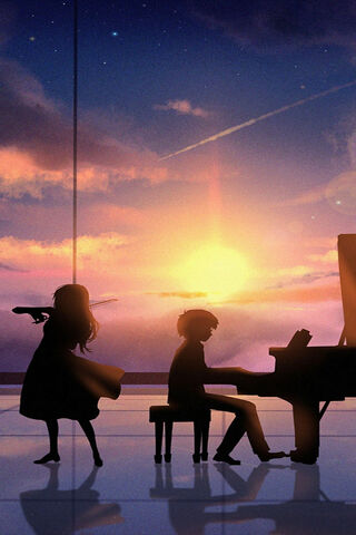 Melodies of April: A Sunset Serenade 🎹🌅