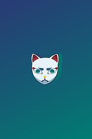 Mystical Tomioka Giyuu: The Cat Mask of Valor 🐱✨