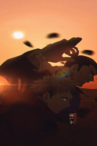 Sunset Bonds: Yuji and Aoi's Epic Moment 🌅✨