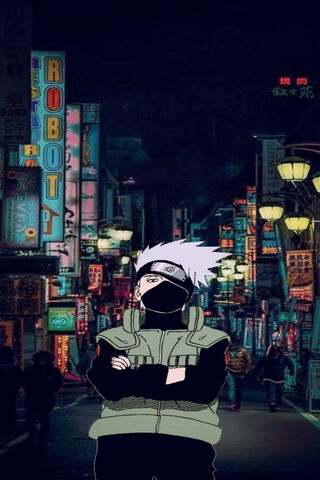 Kakashi in the Neon Streets 🌆✨