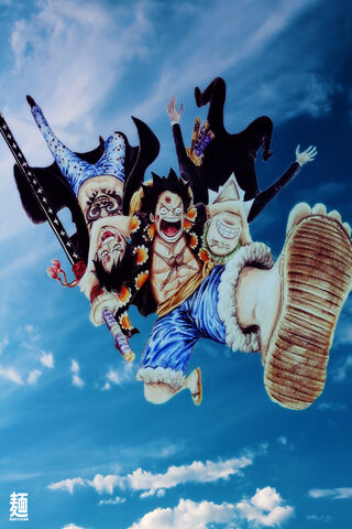 Brothers in Adventure: Luffy, Sabo, and Ace Soar High! 🌤️✨