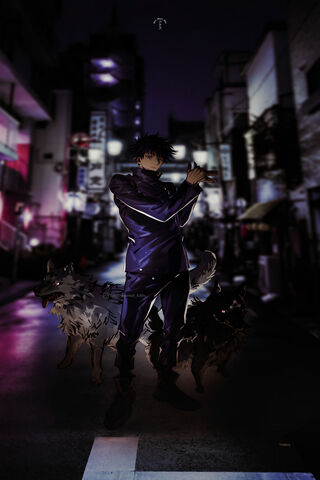 Shadowed Guardian: Megumi Fushiguro in the Night