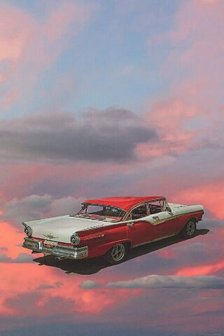 Timeless Ride Through the Clouds 🚗☁️