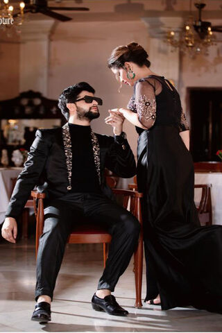 Elegance in Black: A Captivating Moment