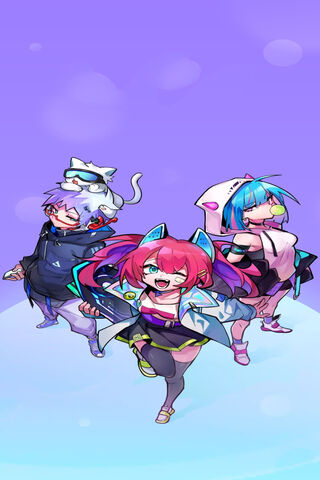 Vibrant Anime Adventure: The Colorful Trio 🌟