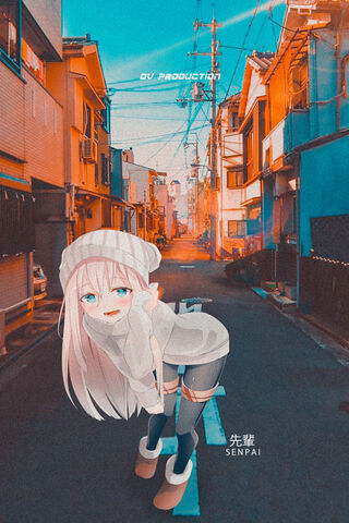 Charming Senpai in a Cozy Cityscape 🌆✨