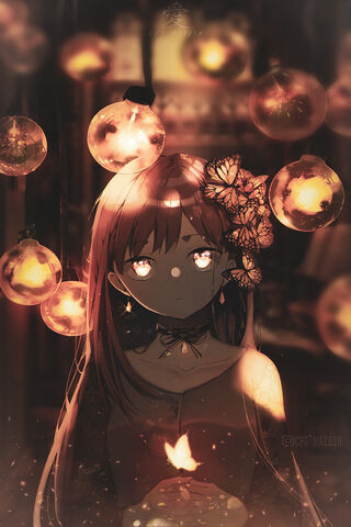 Enchanted Evening: A Dreamy Anime Girl 🌙✨