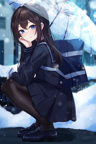 Rainy Day Reflections: A School Girl's Charm