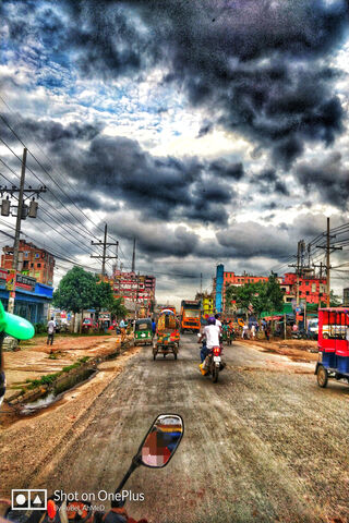 Urban Serenity Under Stormy Skies