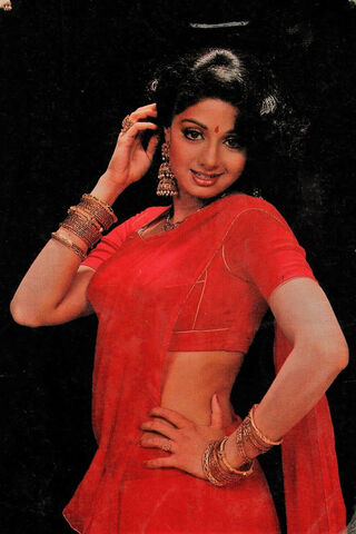 Timeless Elegance: The Iconic Sridevi in Red