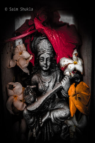 The Divine Muse: Goddess Saraswati in Bloom 🌸✨