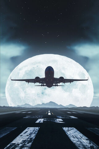 Sky Jet: Soaring into the Moonlight 🌙✈️