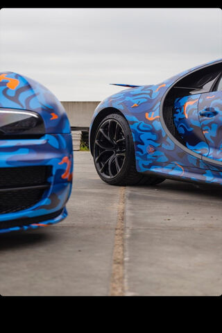 The Bold Beauty: Bugatti Chiron Veyron in Vibrant Camouflage