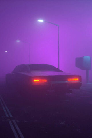 Neon Dreams: A Journey Through the Mist 🚗✨