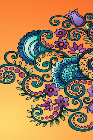 Vibrant Swirls of Orange Paisley 🌼✨