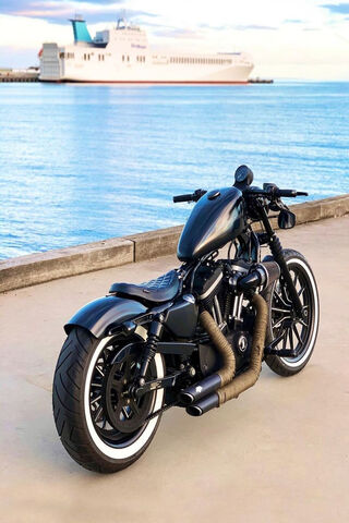 Timeless Ride by the Shore 🌊🏍️