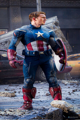 Heroic Stand: Captain America in Action! 🇺🇸🛡️