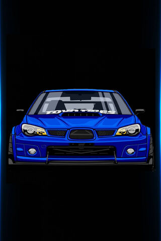 Sleek Speed: The Blue Impreza Dream