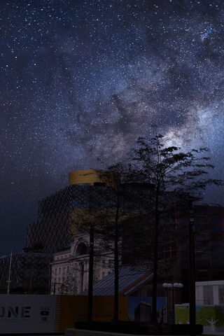 Starlit Serenity: Birmingham Library Under the Night Sky 🌌📚