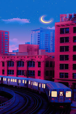 Urban Nightscape: The Journey Begins 🌙🚆