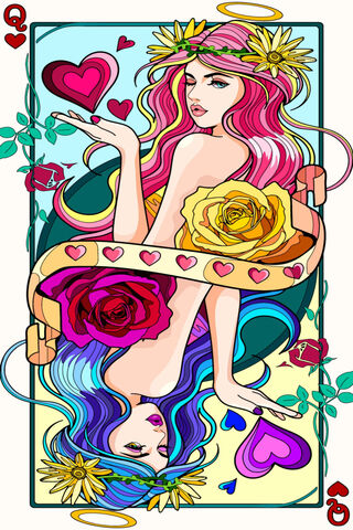 Queen of Hearts: A Colorful Twist on Classic Card Art 🎨❤️