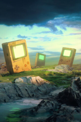 Retro Gaming Ruins: A Gameboy Odyssey 🎮🌄