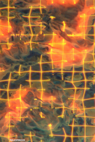 Fiery Grid: A Journey Through Orange Terrain