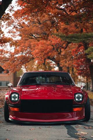 Classic Beauty: The Nissan Datsun 280Z in Autumn Splendor 🍂🚗