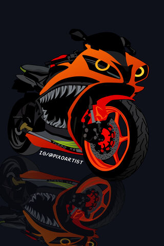 Fierce Elegance: The Orange Beast Unleashed 🏍️🔥