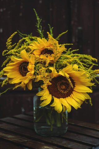 Golden Blooms in a Rustic Jar 🌻✨