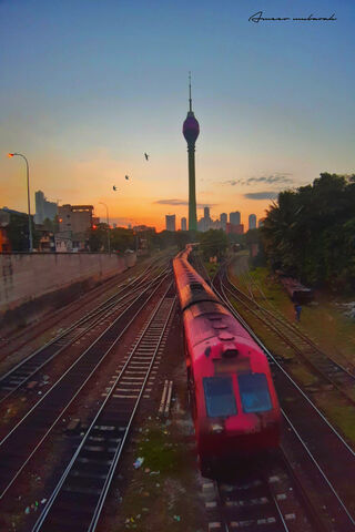 Sunset Serenity: A Train's Journey