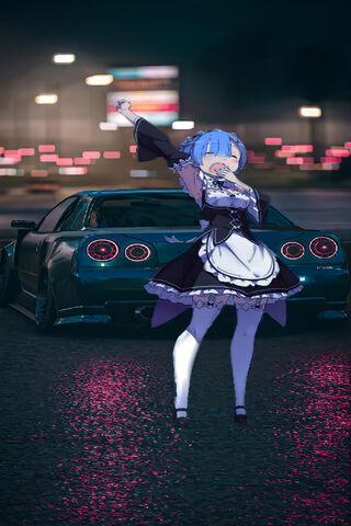 Rem's Night Out: A Blend of Fantasy and Reality 🌌🚗