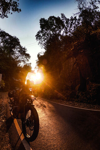 Sunset Ride Through the Himalayas 🌄🏍️