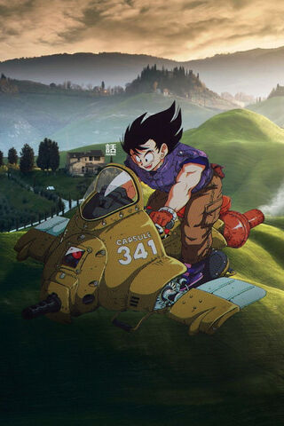 Goku's Adventure on Capsule Corp! 🚀🌄