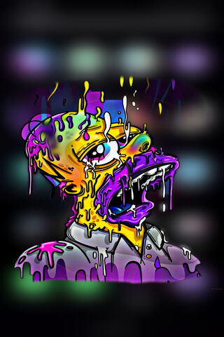 Melting Madness: Homero's Colorful Chaos 🎨